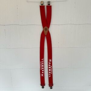 IH International Harvester McCormick Farmall Red Suspenders Clip On Mens